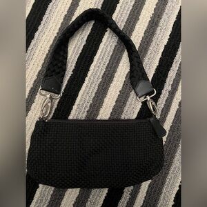 THE SAK Black Woven Knit shoulder Small Bag